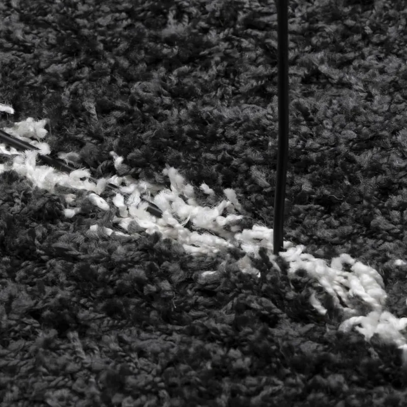 Shaggy kilimas PAMPLONA, juodas ir kreminis, 240x340cm