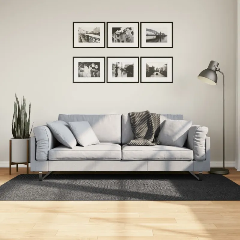 Kilimas IZA, antracito, 100x200cm, trumpi šereliai