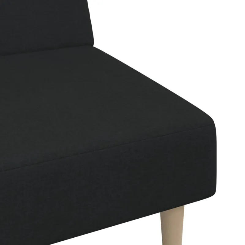 Dvivietė sofa-lova, juodos spalvos, audinys