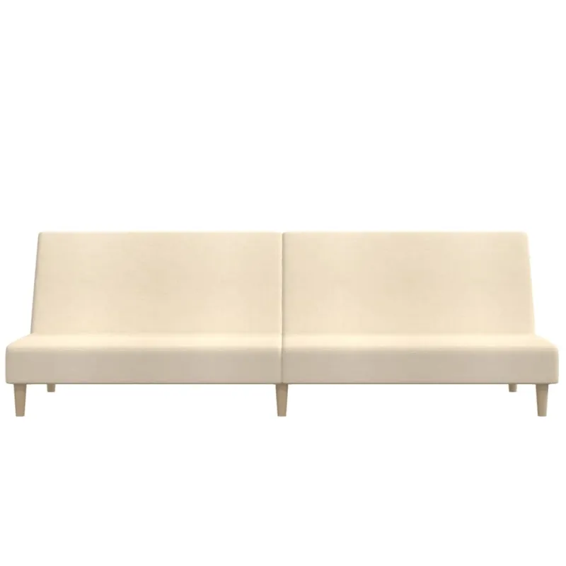 Dvivietė sofa-lova, kreminės spalvos, audinys