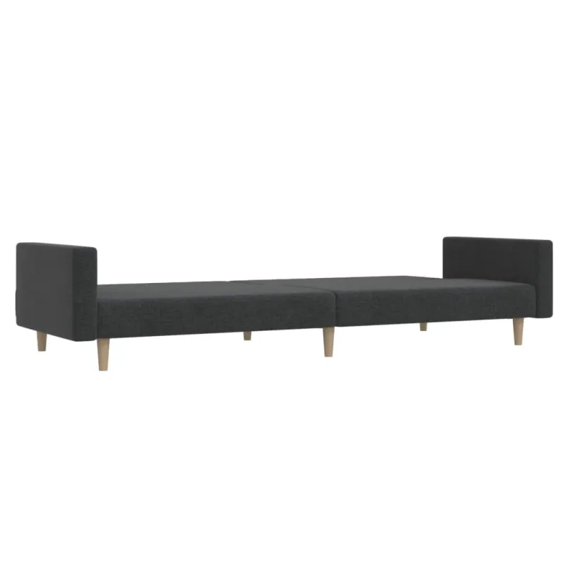 Dvivietė sofa-lova, tamsiai pilkos spalvos, audinys