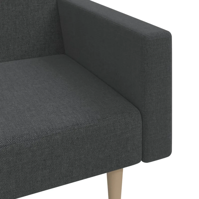 Dvivietė sofa-lova, tamsiai pilkos spalvos, audinys