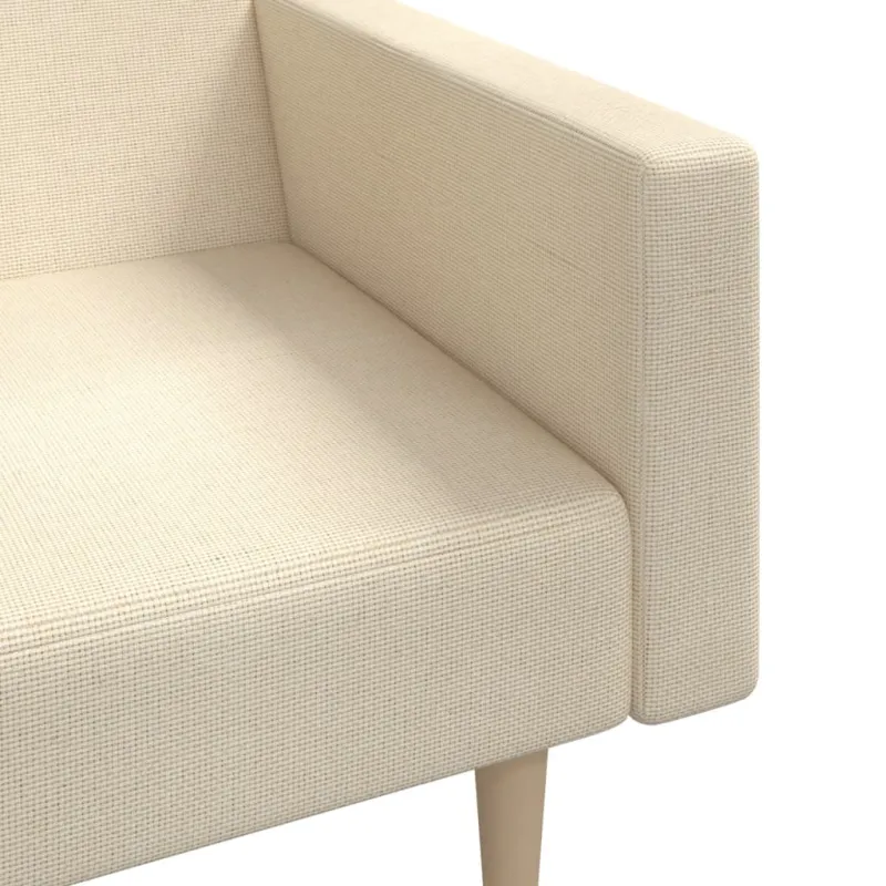 Dvivietė sofa-lova, kreminės spalvos, audinys