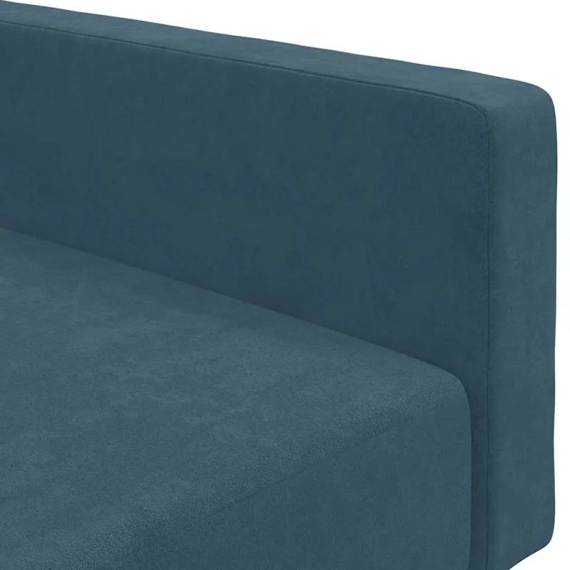 Dvivietė sofa-lova, mėlynos spalvos, aksomas