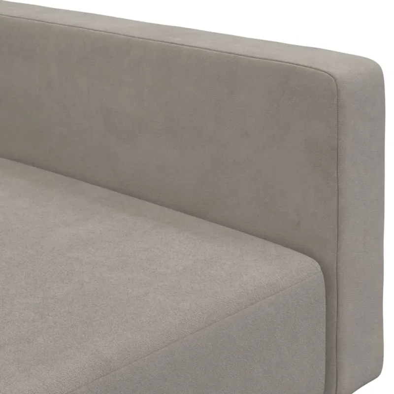 Dvivietė sofa-lova, šviesiai pilkos spalvos, aksomas