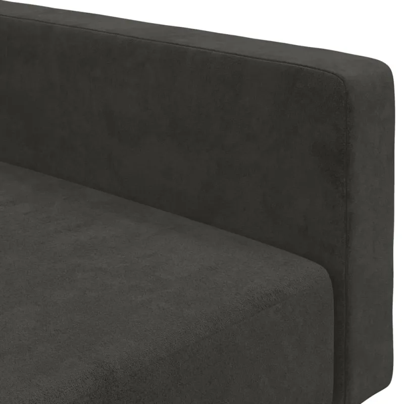 Dvivietė sofa-lova, tamsiai pilkos spalvos, aksomas