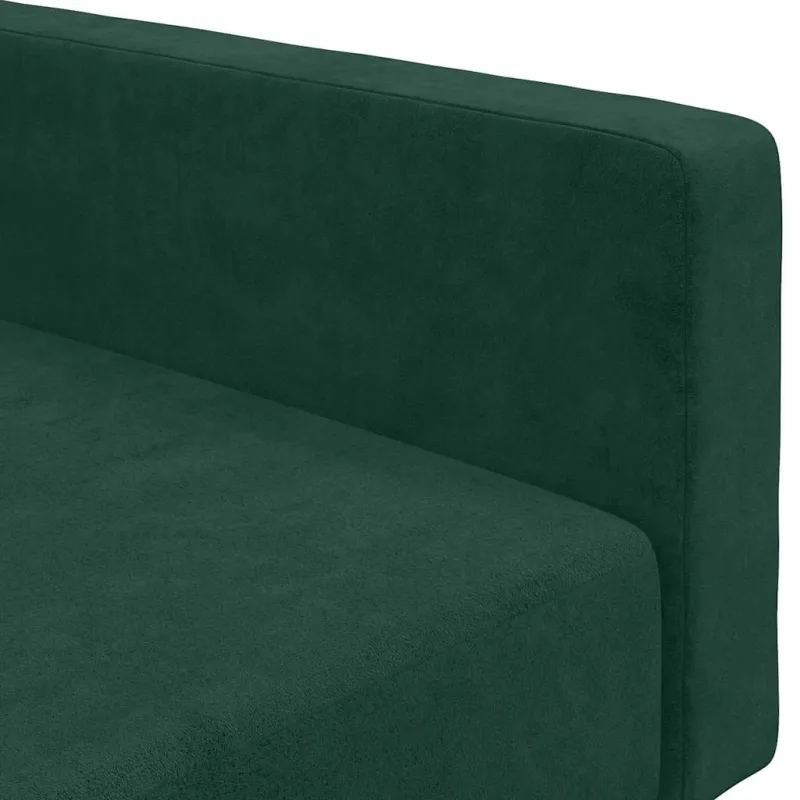 Dvivietė sofa-lova, tamsiai žalios spalvos, aksomas