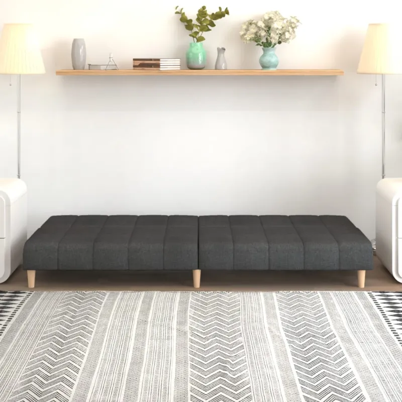 Dvivietė sofa-lova, tamsiai pilkos spalvos, audinys