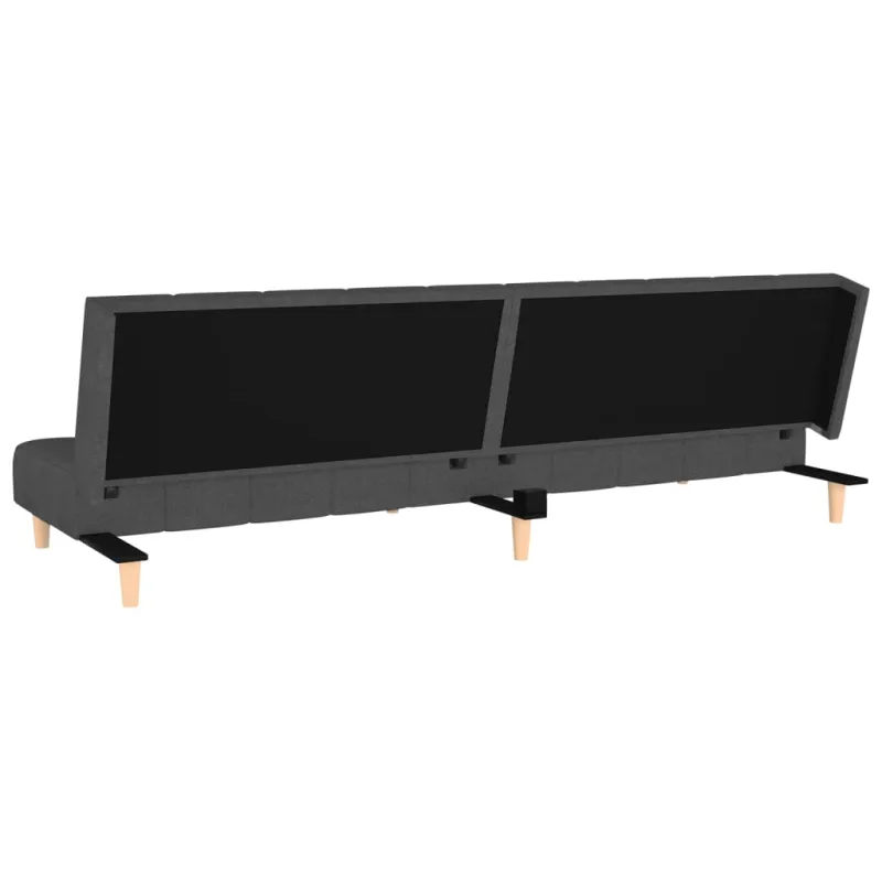 Dvivietė sofa-lova, tamsiai pilkos spalvos, audinys
