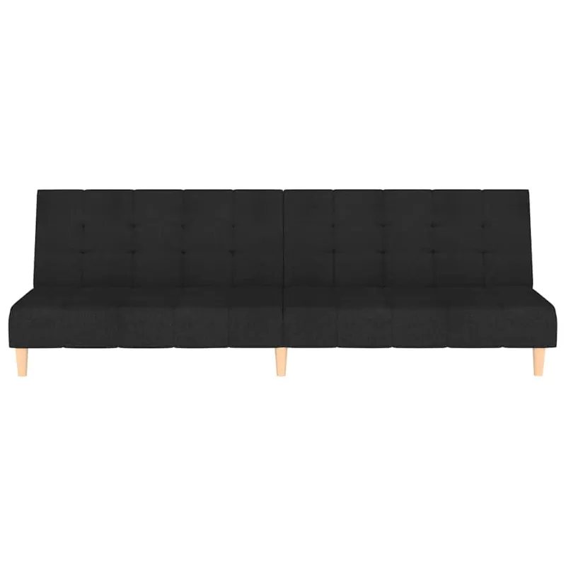 Dvivietė sofa-lova, juodos spalvos, audinys