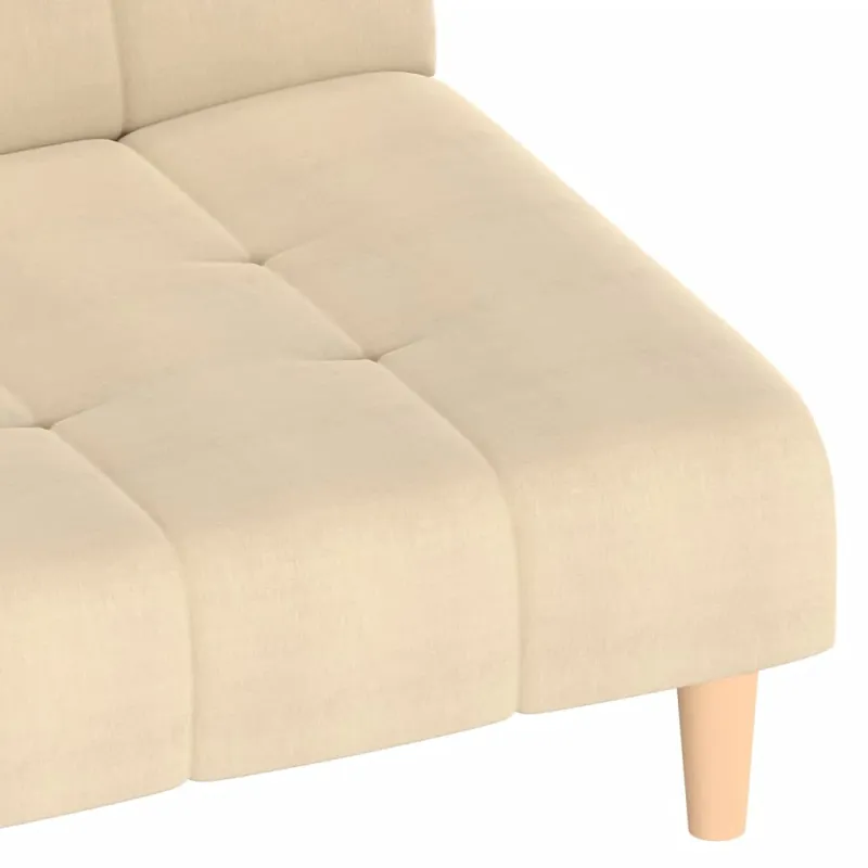 Dvivietė sofa-lova, kreminės spalvos, audinys