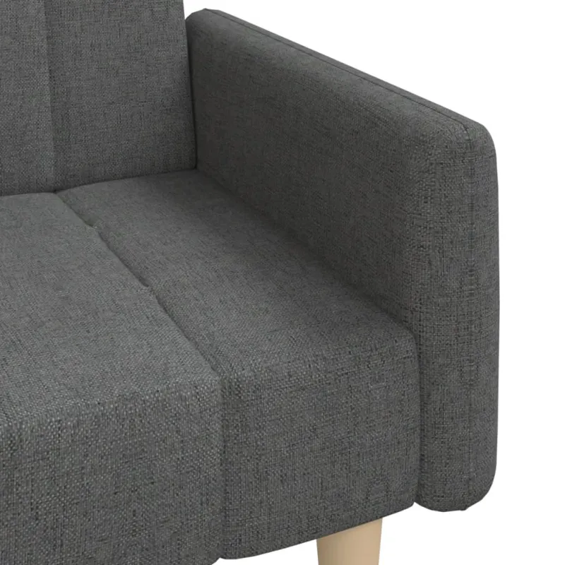 Dvivietė sofa-lova, tamsiai pilkos spalvos, audinys