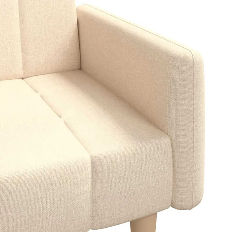 Dvivietė sofa-lova, kreminės spalvos, audinys