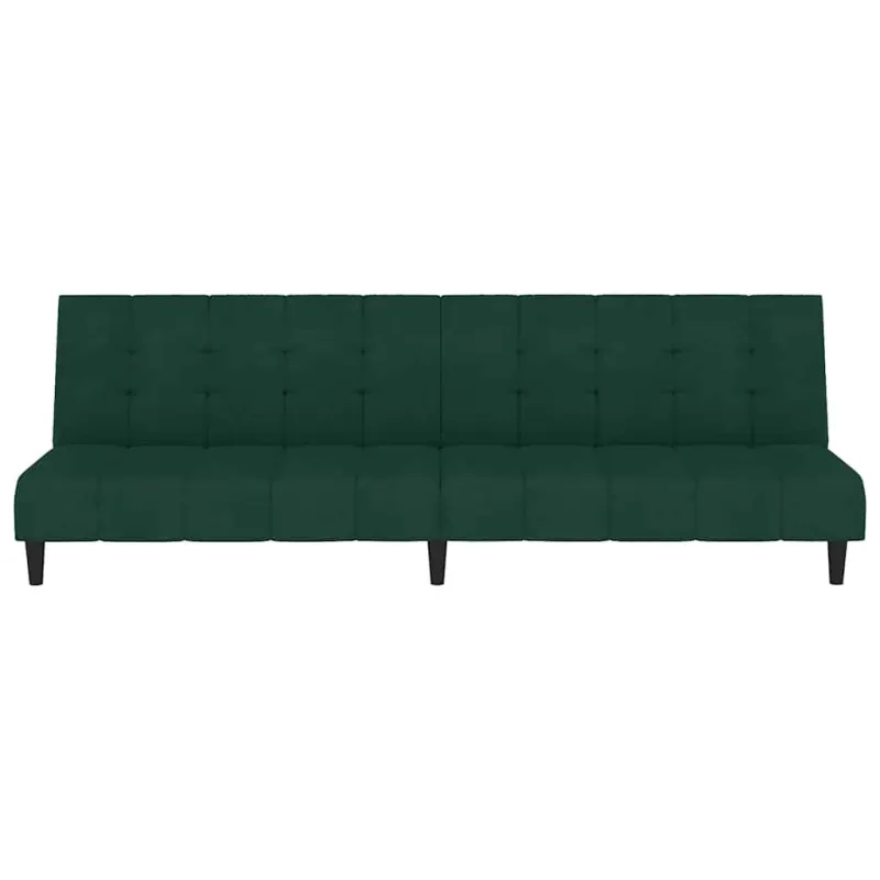 Dvivietė sofa-lova, tamsiai žalios spalvos, aksomas