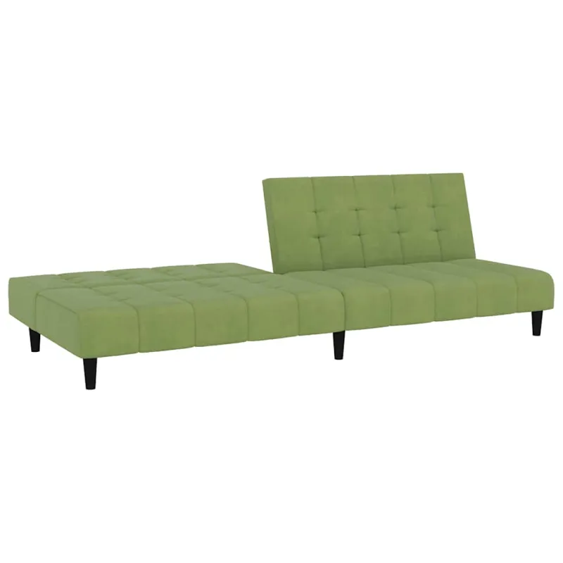 Dvivietė sofa-lova, šviesiai žalios spalvos, aksomas