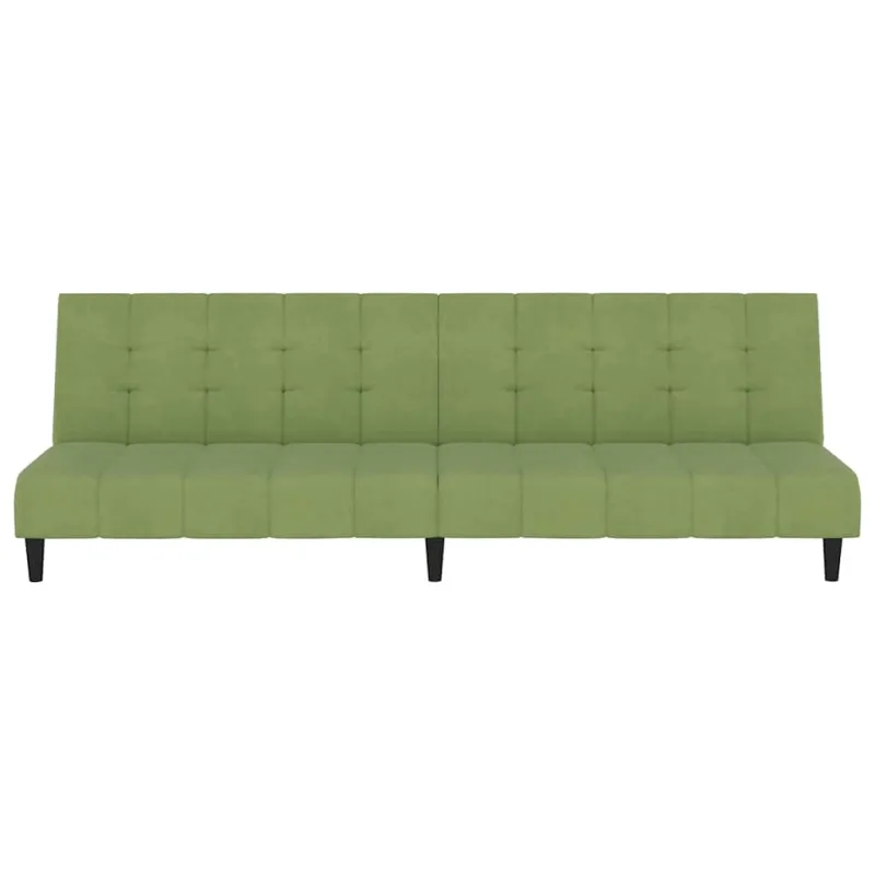 Dvivietė sofa-lova, šviesiai žalios spalvos, aksomas