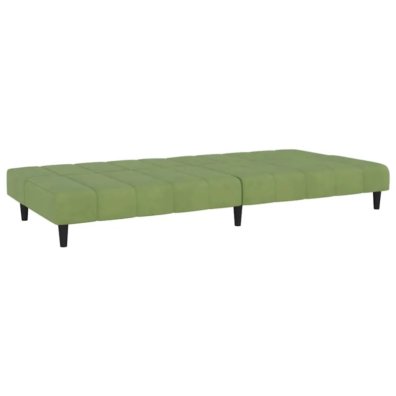 Dvivietė sofa-lova, šviesiai žalios spalvos, aksomas