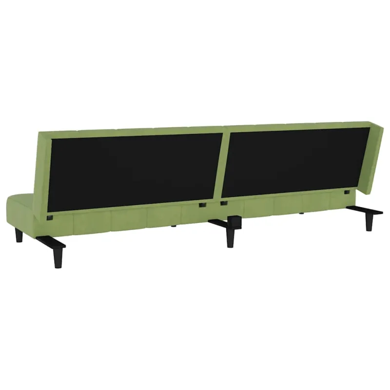 Dvivietė sofa-lova, šviesiai žalios spalvos, aksomas