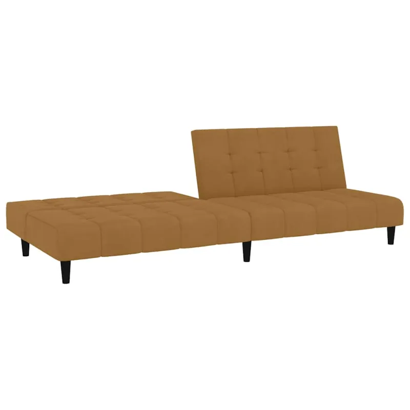 Dvivietė sofa-lova, rudos spalvos, aksomas