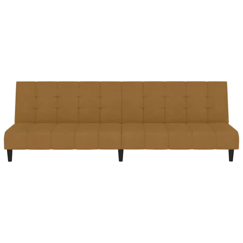 Dvivietė sofa-lova, rudos spalvos, aksomas