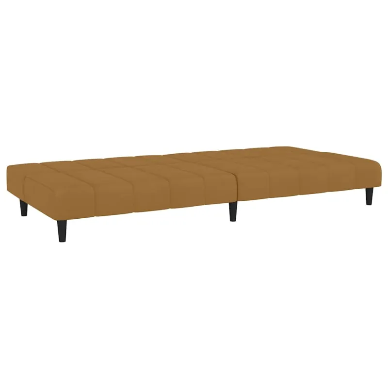 Dvivietė sofa-lova, rudos spalvos, aksomas
