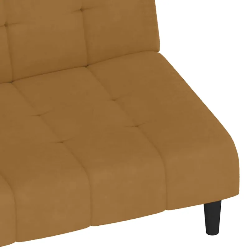 Dvivietė sofa-lova, rudos spalvos, aksomas
