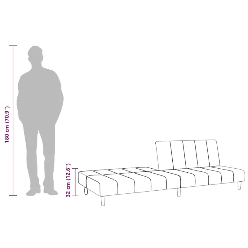 Dvivietė sofa-lova, rudos spalvos, aksomas