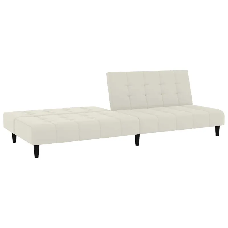 Dvivietė sofa-lova, kreminės spalvos, aksomas
