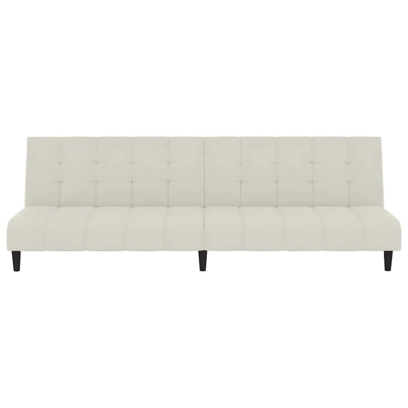 Dvivietė sofa-lova, kreminės spalvos, aksomas