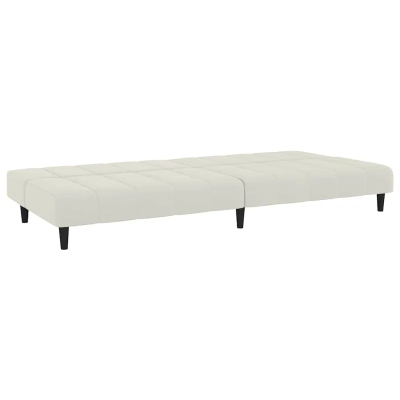Dvivietė sofa-lova, kreminės spalvos, aksomas