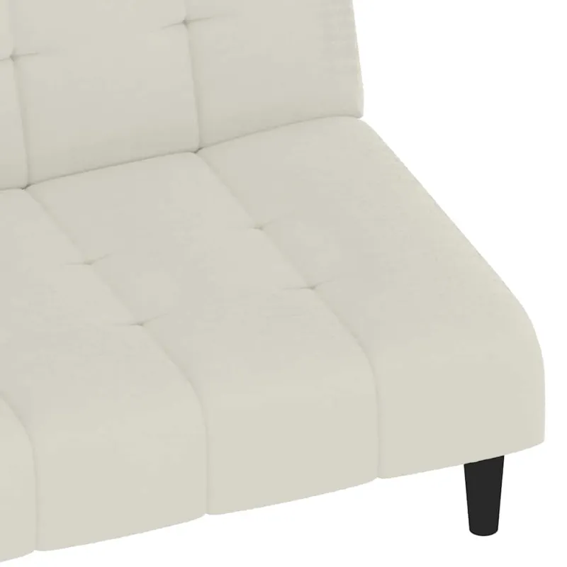 Dvivietė sofa-lova, kreminės spalvos, aksomas