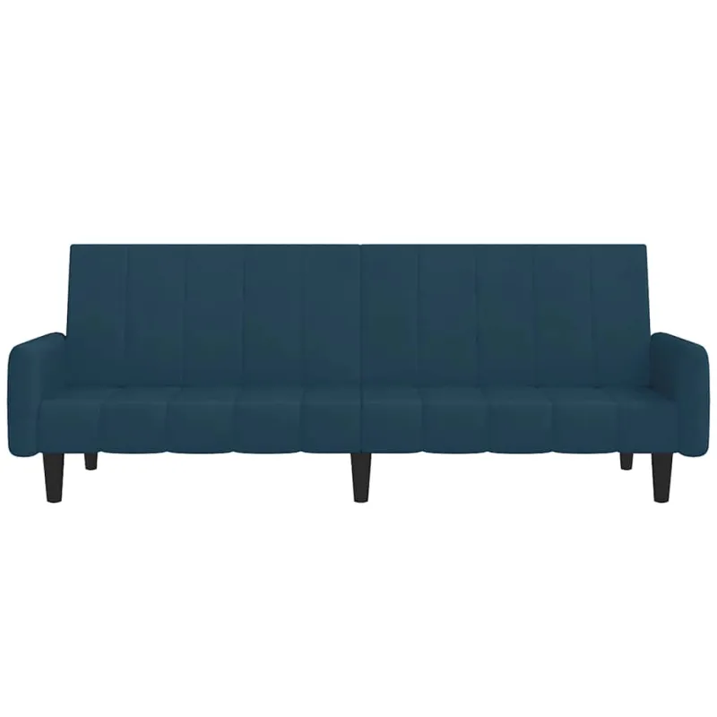 Dvivietė sofa-lova, mėlynos spalvos, aksomas