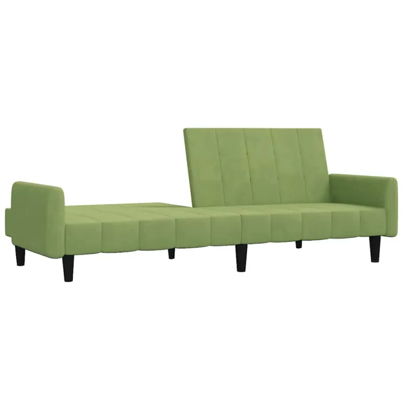 Dvivietė sofa-lova, šviesiai žalios spalvos, aksomas