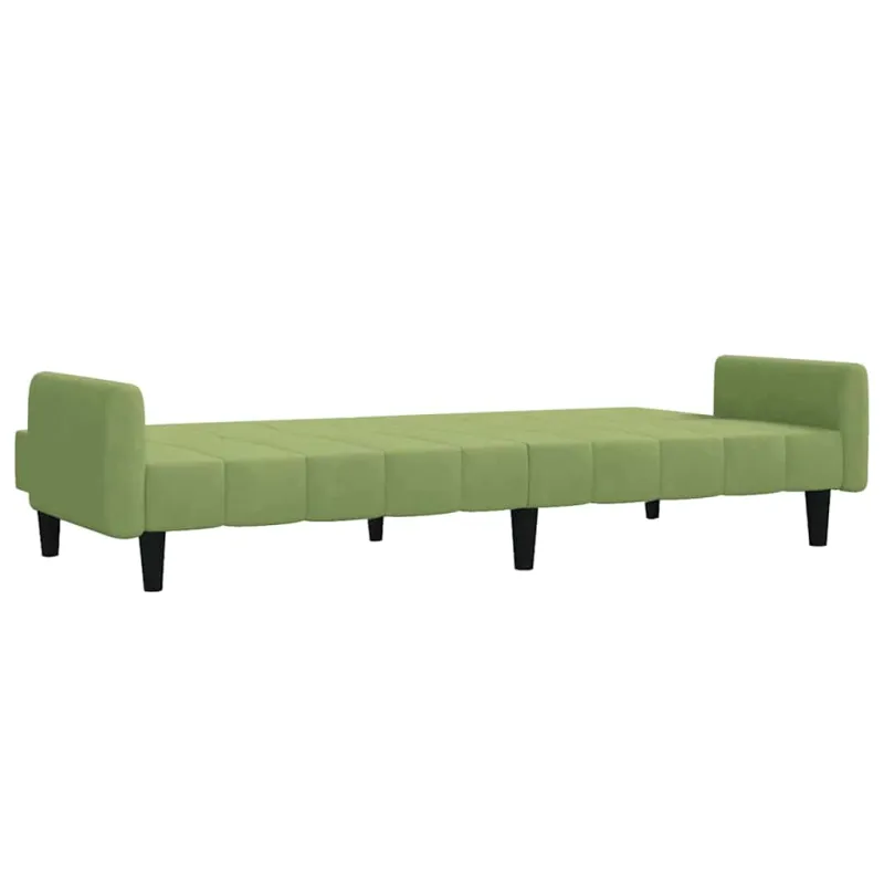 Dvivietė sofa-lova, šviesiai žalios spalvos, aksomas