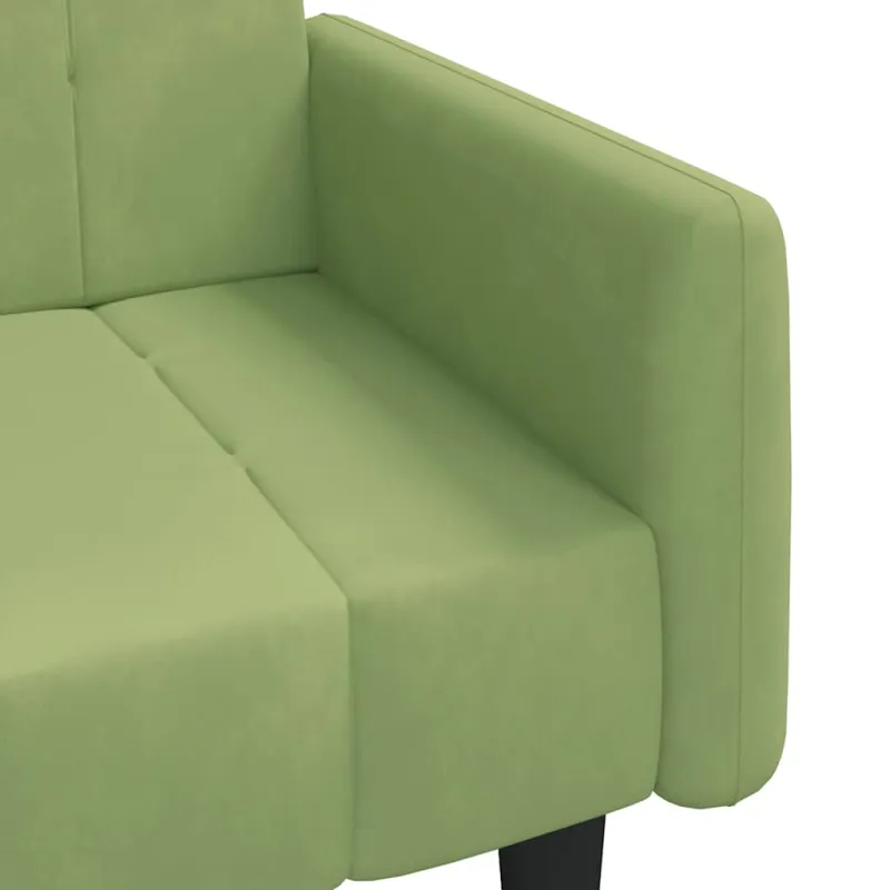 Dvivietė sofa-lova, šviesiai žalios spalvos, aksomas