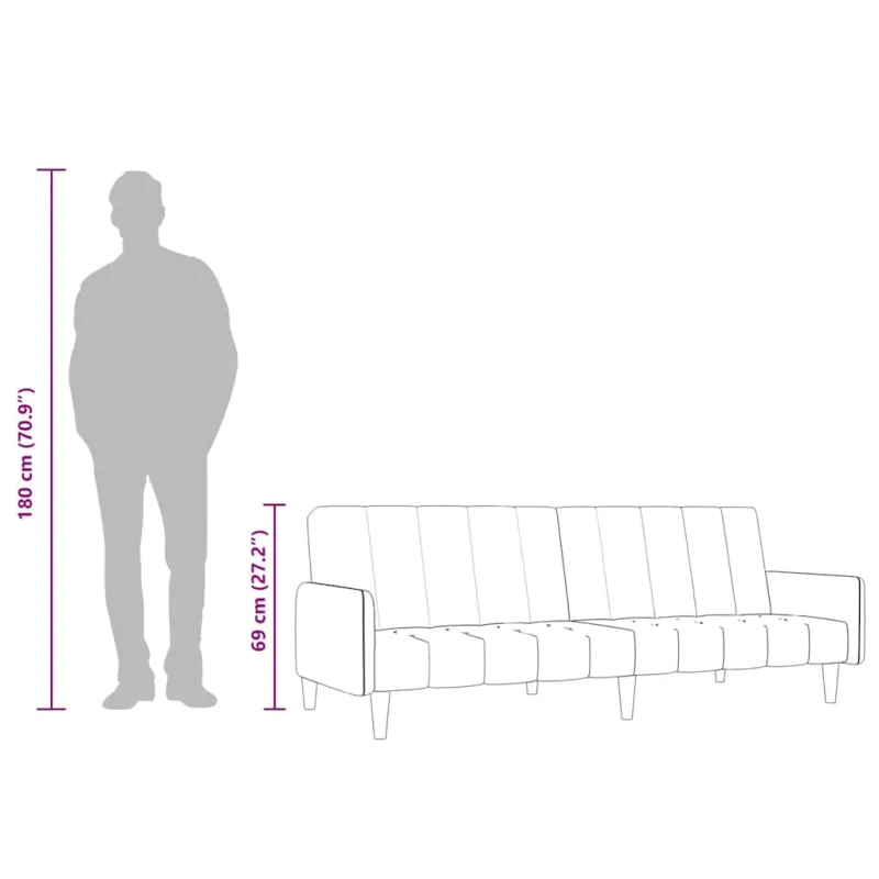 Dvivietė sofa-lova, geltonos spalvos, aksomas
