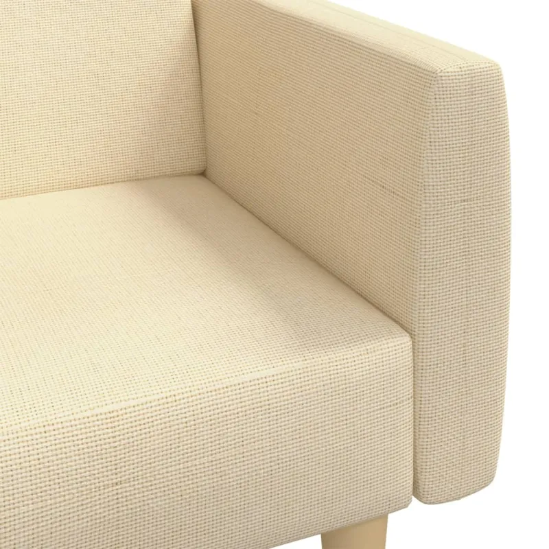 Dvivietė sofa-lova, kreminės spalvos, audinys