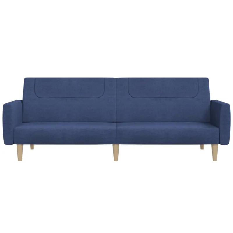 Dvivietė sofa-lova, mėlynos spalvos, audinys