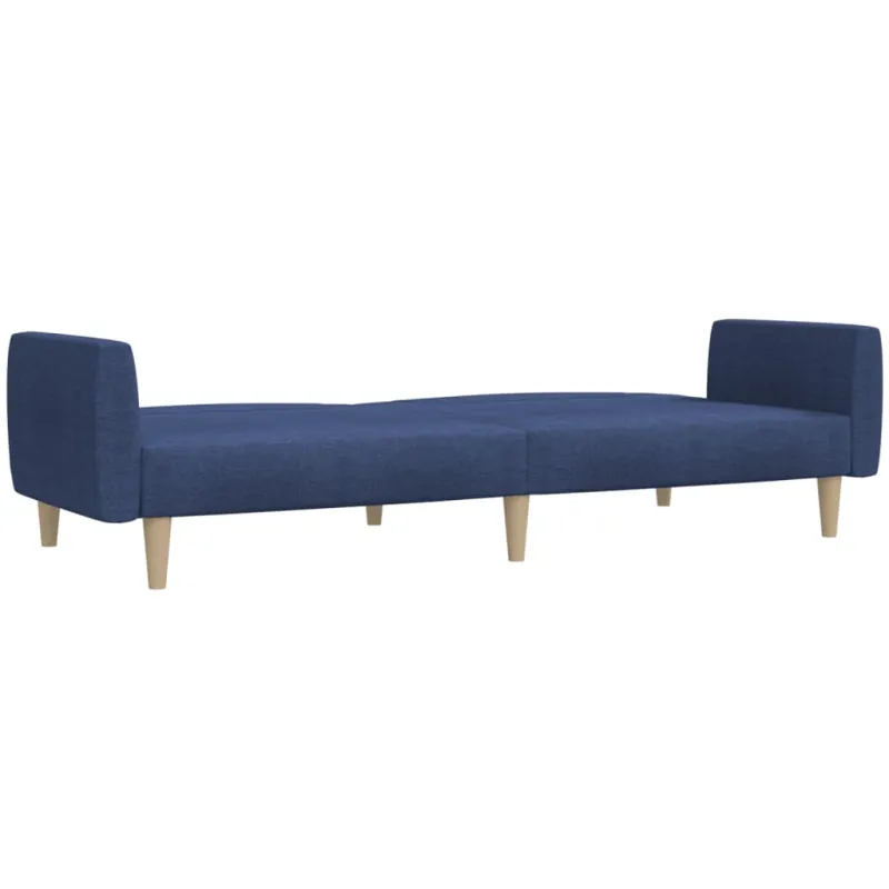 Dvivietė sofa-lova, mėlynos spalvos, audinys