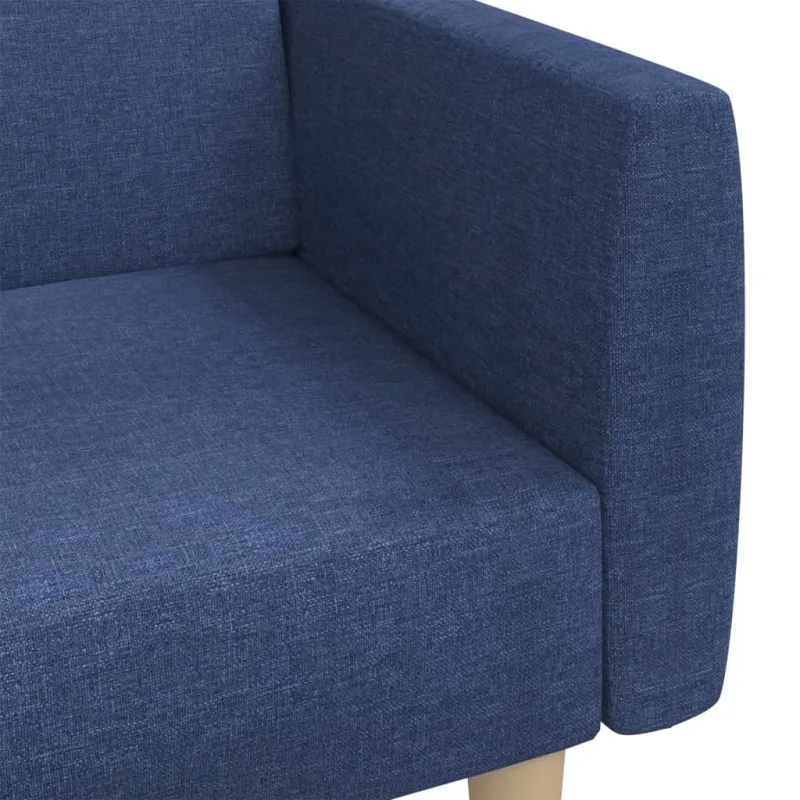 Dvivietė sofa-lova, mėlynos spalvos, audinys
