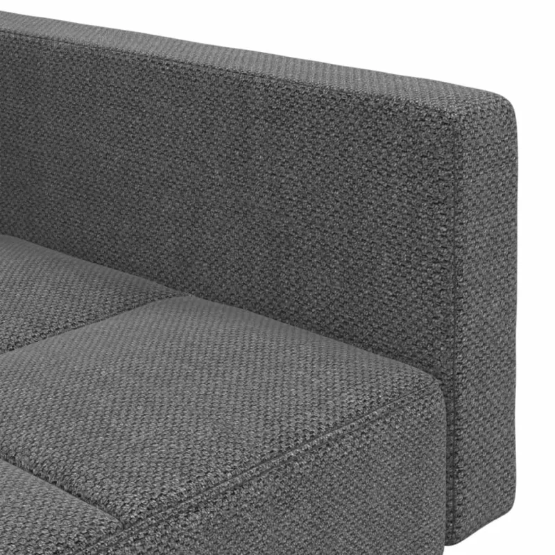Dvivietė sofa-lova su dvejomis pagalvėmis, pilka, audinys
