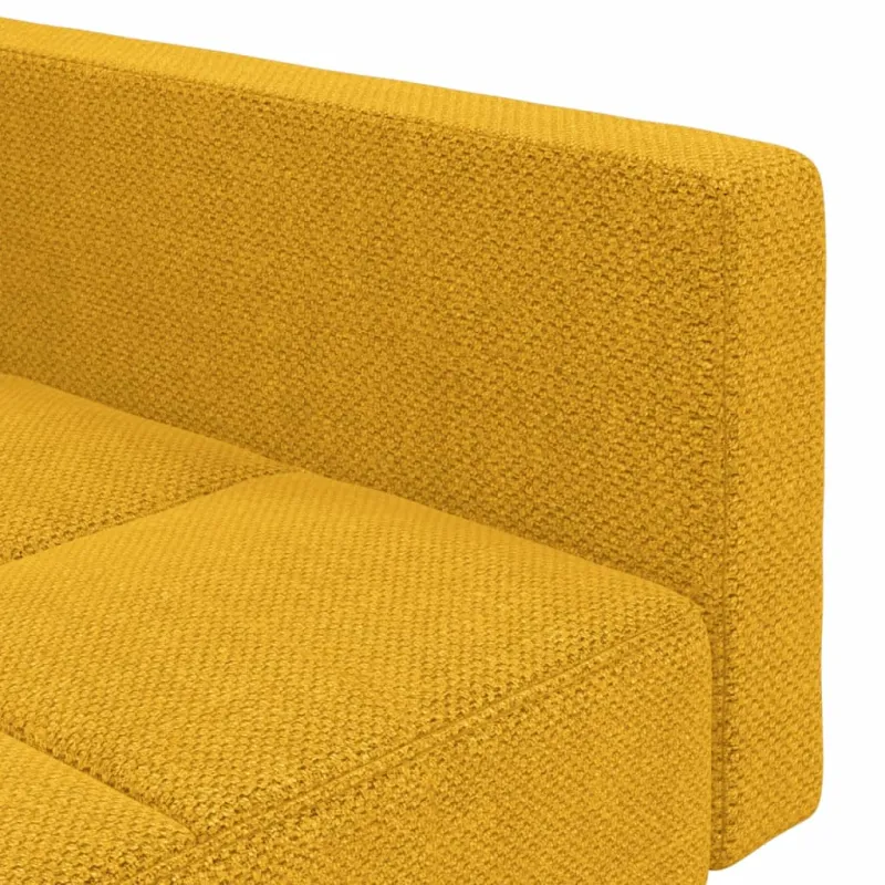 Dvivietė sofa-lova su dvejomis pagalvėmis, geltona, audinys