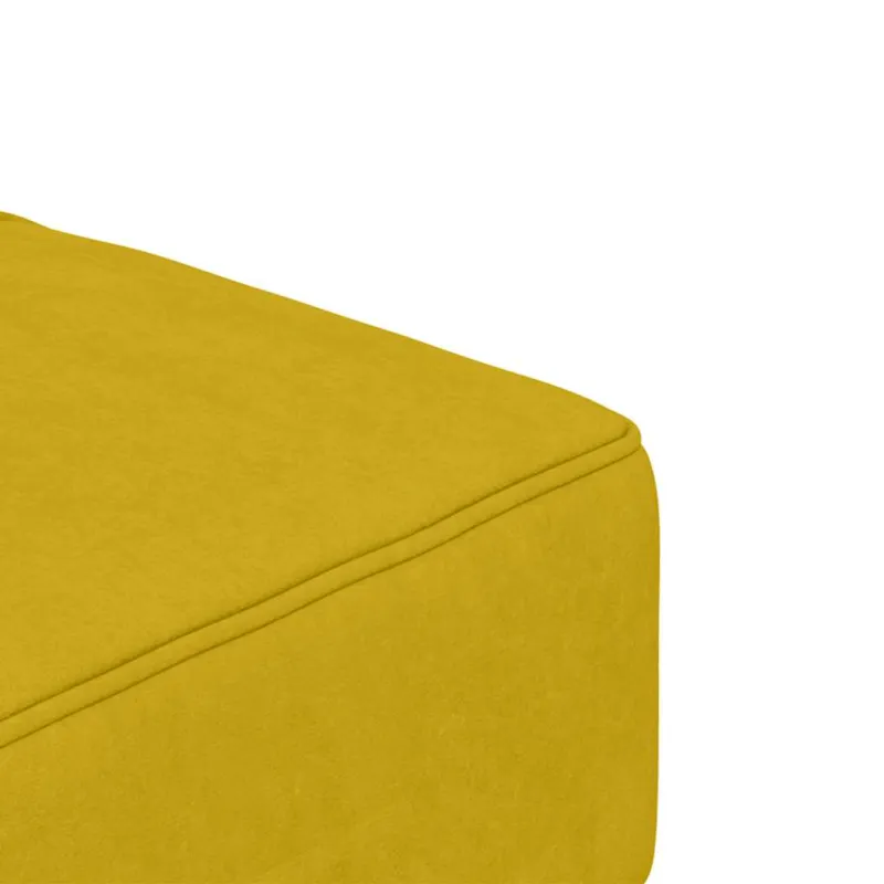Dvivietė sofa-lova su dvejomis pagalvėmis, geltona, aksomas
