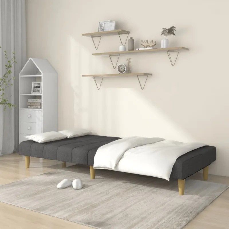 Dvivietė sofa-lova, tamsiai pilkos spalvos, audinys
