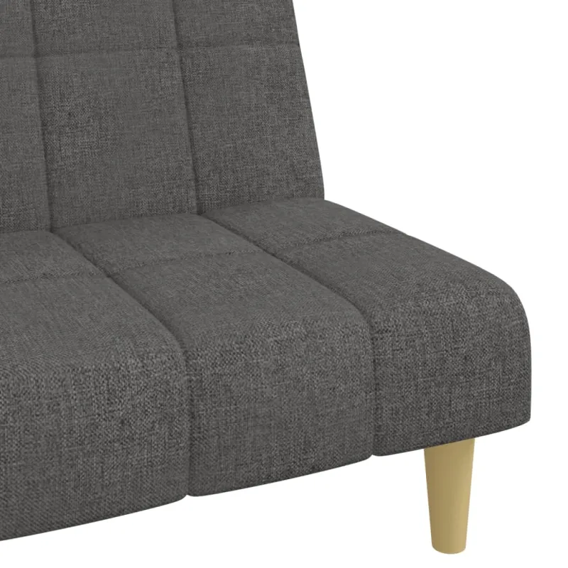 Dvivietė sofa-lova, tamsiai pilkos spalvos, audinys