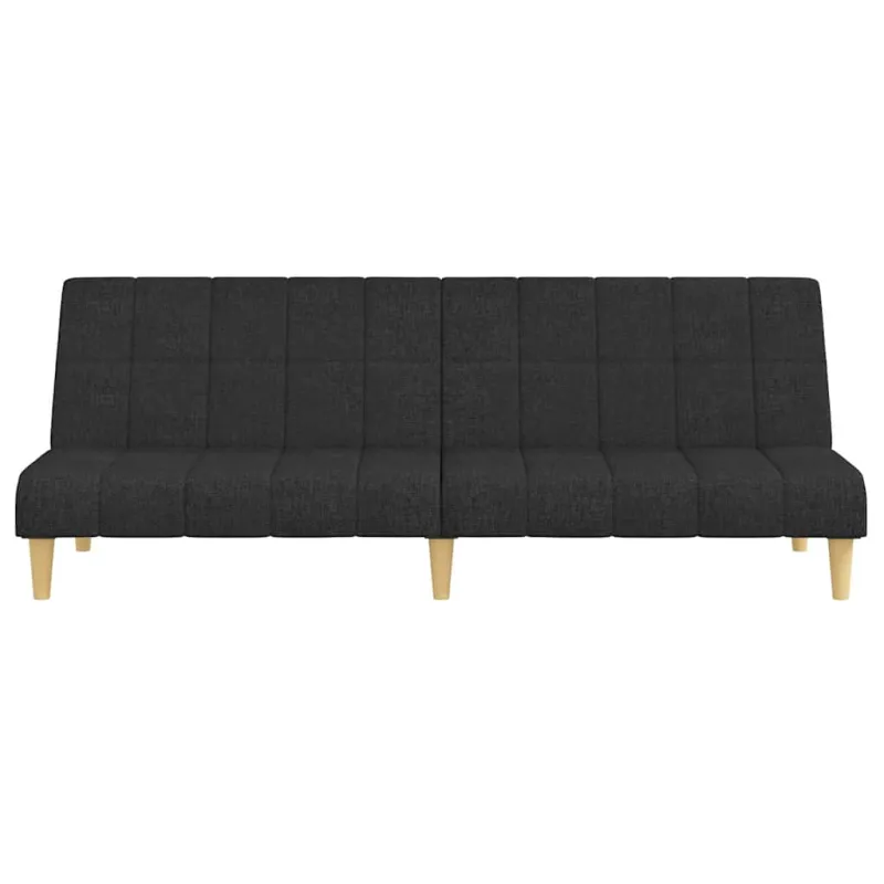 Dvivietė sofa-lova, juodos spalvos, audinys