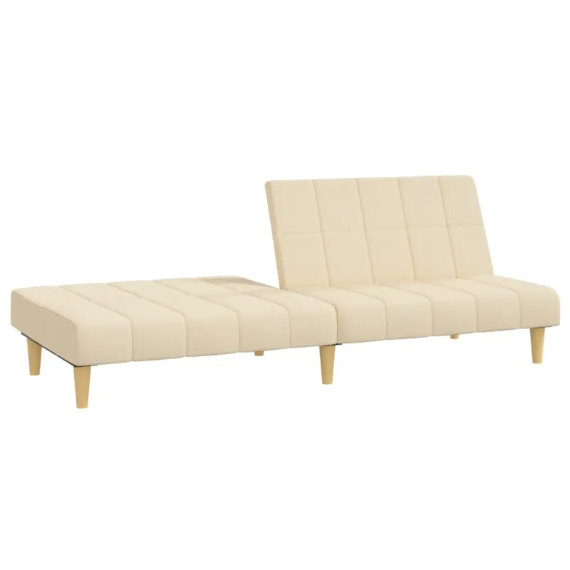 Dvivietė sofa-lova, kreminės spalvos, audinys