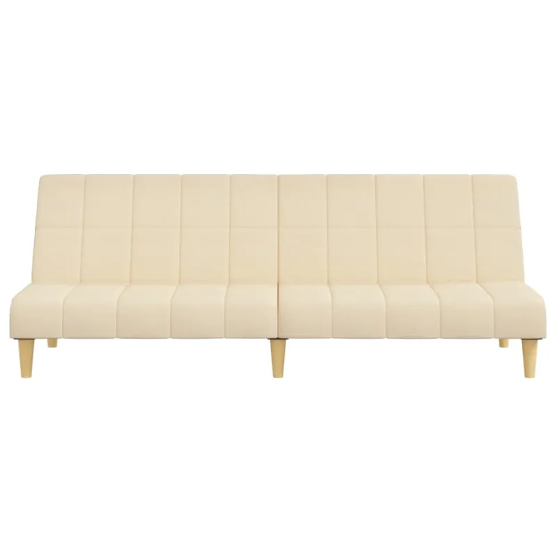 Dvivietė sofa-lova, kreminės spalvos, audinys