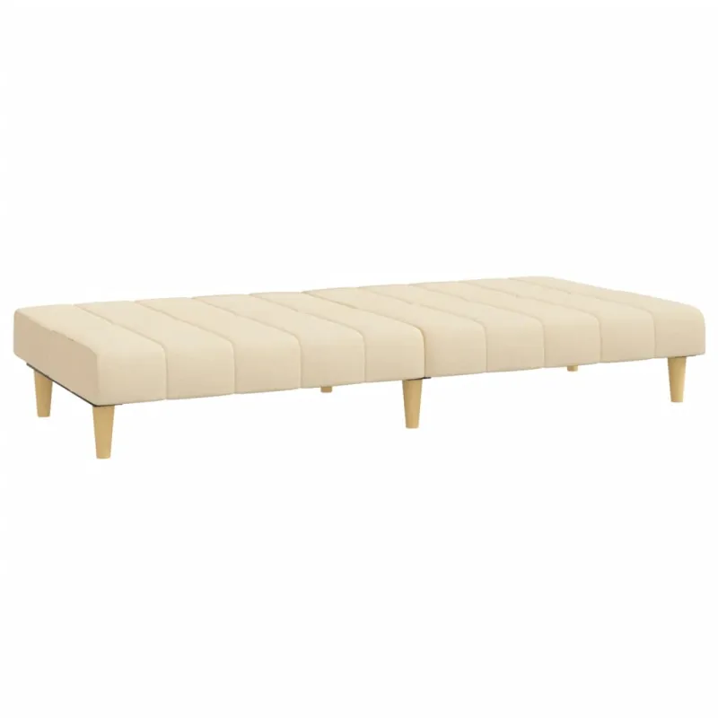 Dvivietė sofa-lova, kreminės spalvos, audinys