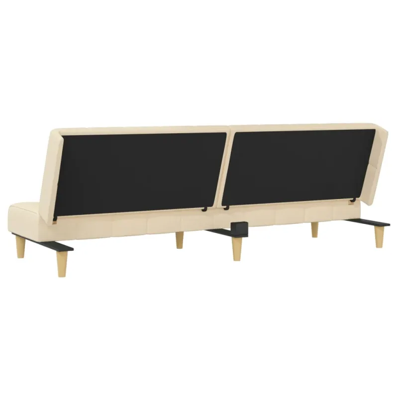 Dvivietė sofa-lova, kreminės spalvos, audinys